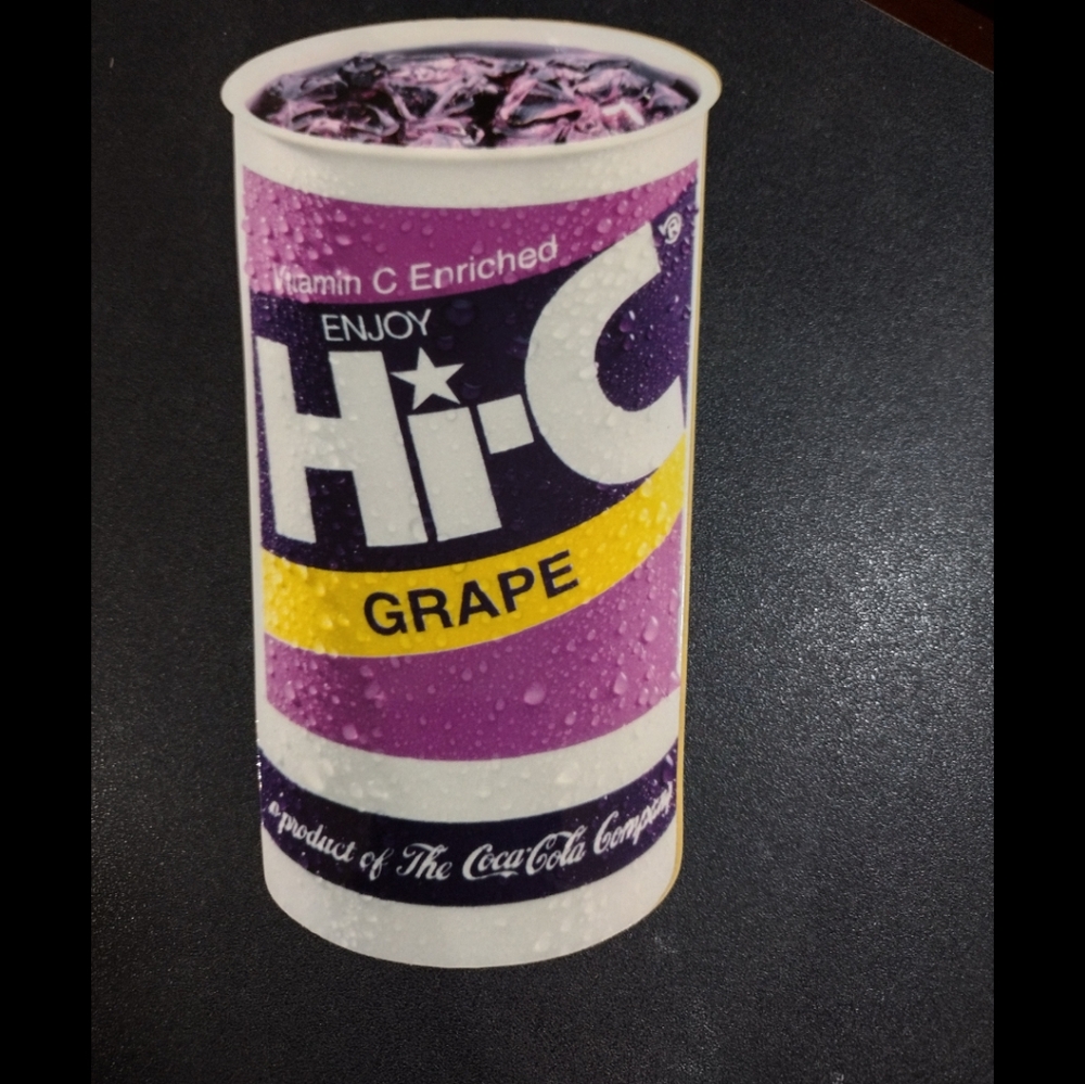 90's Coca-Cola advertisement for Hi-C Grape - 8 inch vinyl sticker